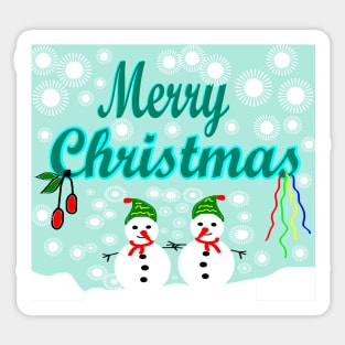 Merry Christmas with snowman Sticker